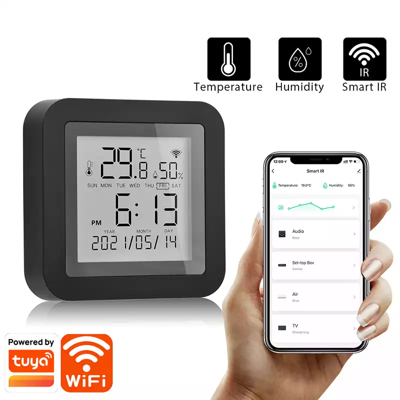 Tuya 3 in 1 WIFI IR Remote LCD Display Temperature and Humidity Sensor