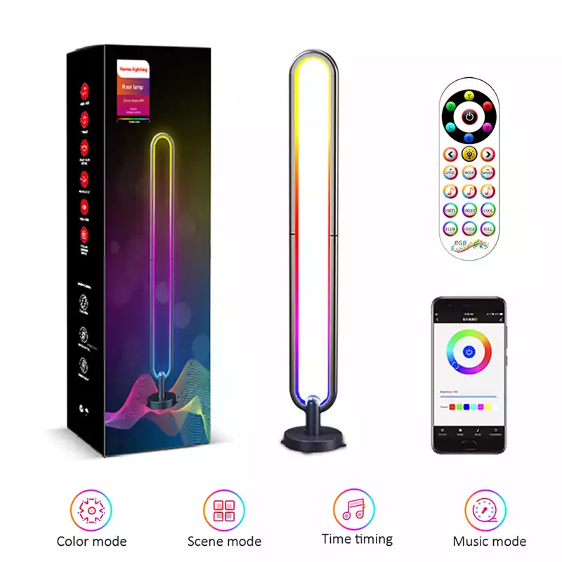 U-shaped RGB LED Floor Lamp Tuya Smart Music Sync Timing Dimmable Floor Ambient Light