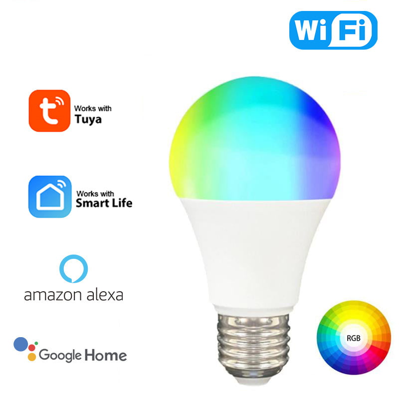 E26 E27 Smart WiFi Light Bulb 9W 2800-6500K 850LM Colorful RGBW Intelligent Light Bulb