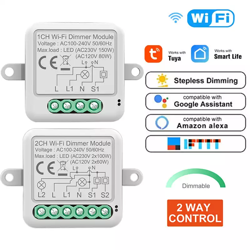WiFi Smart Dimmer Switch Module APP Remote Control Voice Control