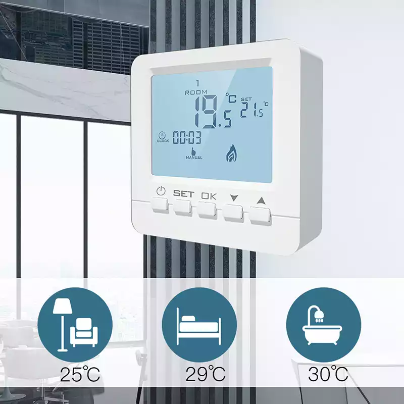 Wall-Hung Gas Boiler Heating LCD Display Smart Thermostat Temperature Controller