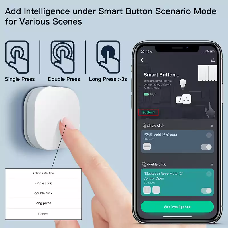 Tuya ZigBee Smart Scene Button Switch Wireless Renote