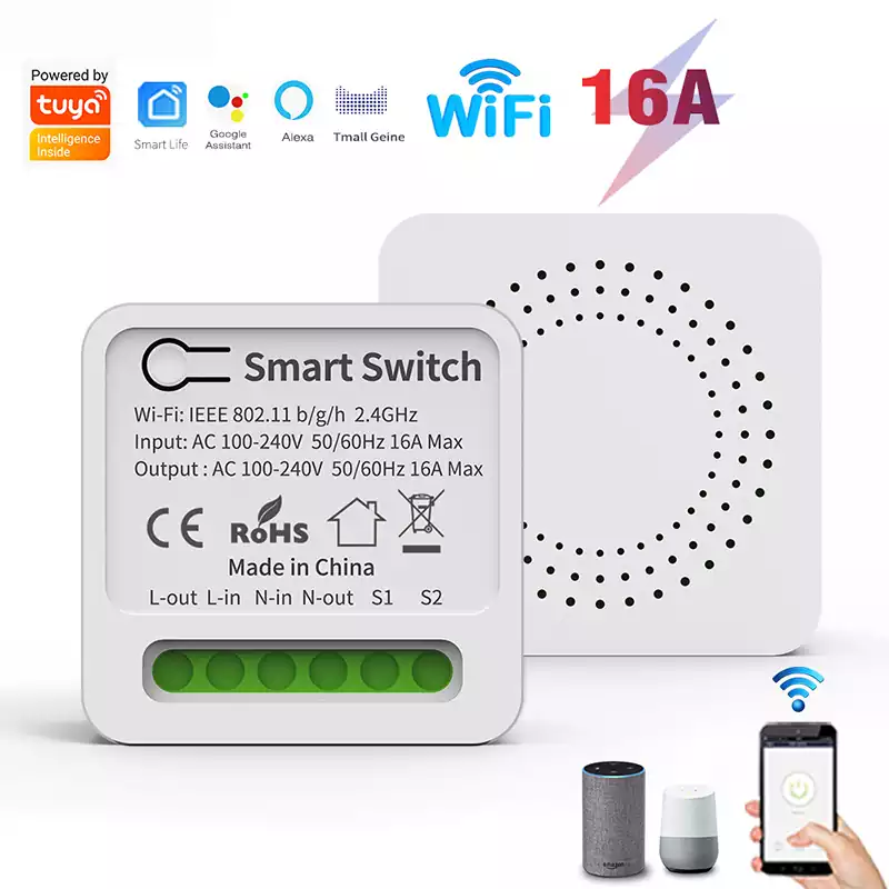 10A 16A Tuya Mini WiFi/Zigbee DIY 2 way Smart Switch Module