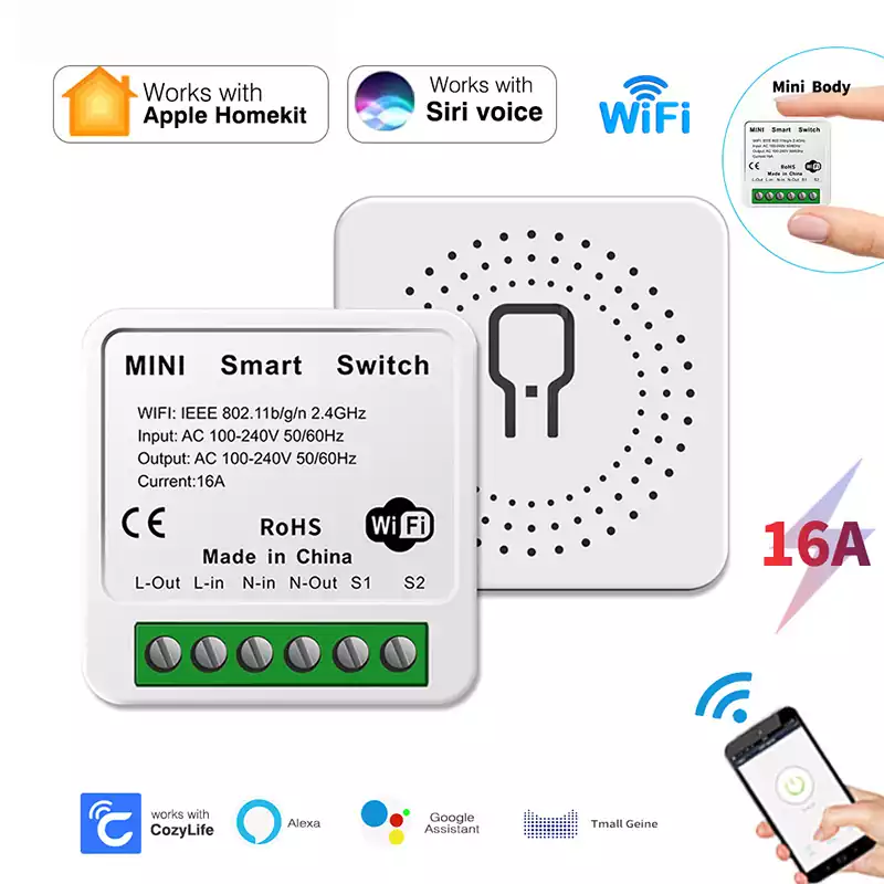 16A HomeKit/Cozylife WiFi Smart Switch Module DIY 2 Way Control Light Switches