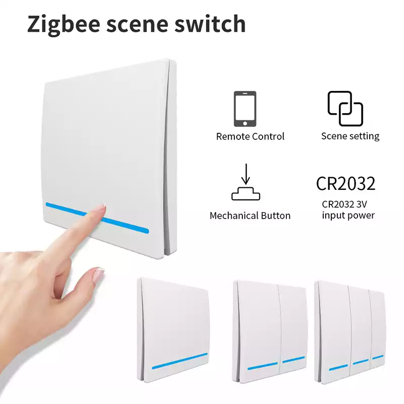 1/2/3 Gang Tuya Zigbee Smart Switch Wireless Wall Push Switch Panel