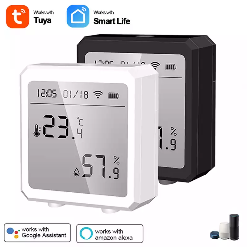 Tuya Smart WIFI LCD Display Temperature And Humidity Sensor