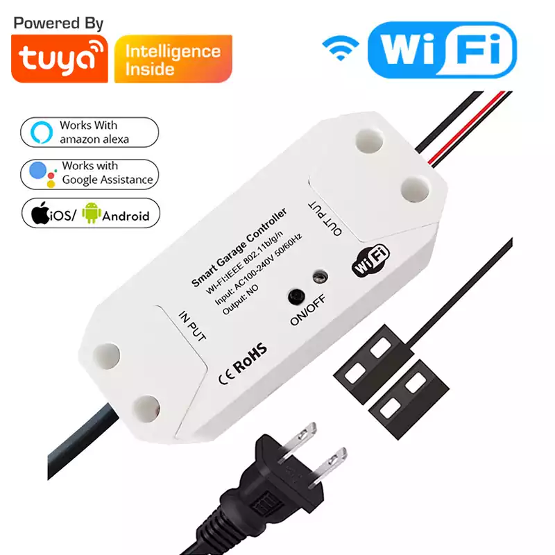 US/EU/AU/UK Plug Tuya WiFi Smart Garage Door Controller Open Close Sensor