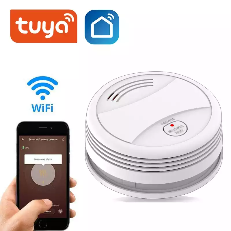 Tuya WiFi Smart Smoke Detector Sensor 80DB Alarm Fire Smoke Detector