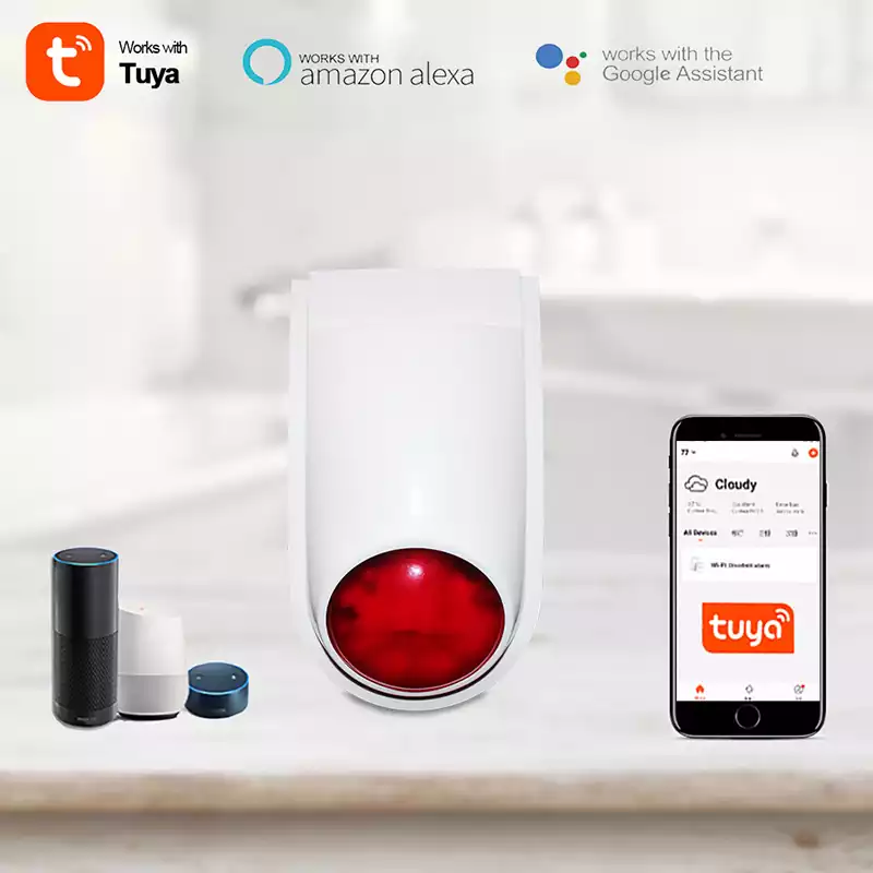 Tuya WiFi Alarm Smart Home Sound and Light Smart Alarm Home Security
