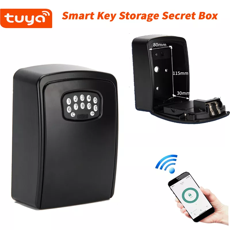 Tuya Smart Key Lock Box Wall Mounted Aluminum Alloy Code Key Storage Lock Box