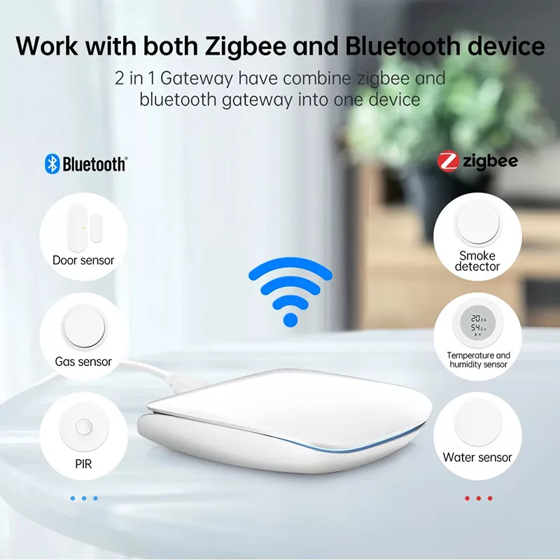 Tuya Zigbee Bluetooth 2 in 1 Wireless Gateway Hub Multi Mode Smart Wireless Wired Gateway Bridge MK-1923032474-17