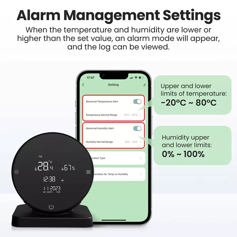 Tuya 2 in 1 WiFi IR Remote Control Smart Temperature Humidity Sensor LCD Display Household Smart Home Connected Thermometer MK-1923032475-20