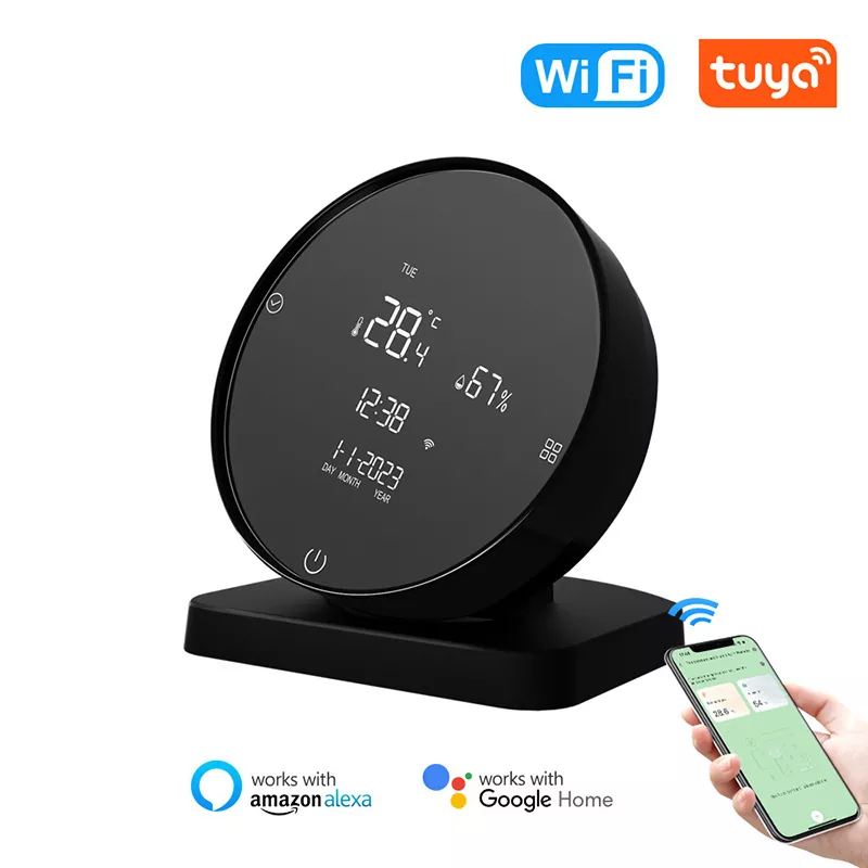 Tuya 2 in 1 WiFi IR Remote Control Smart Temperature Humidity Sensor LCD Display Household Smart Home Connected Thermometer