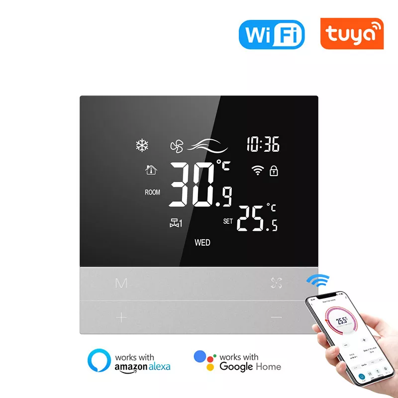 2/4 Pipe WiFi Smart Central Air Conditioner Panel Thermostat Temperature Controller Lcd Touch Screen Smart Wireless Air Conditioner Controller