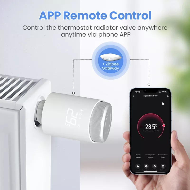Tuya Smart ZigBee Thermostat Radiator Valve Energy Saving Mobilephone App Control Home Heating Thermostat Temperature Controller MK-1923032479-04