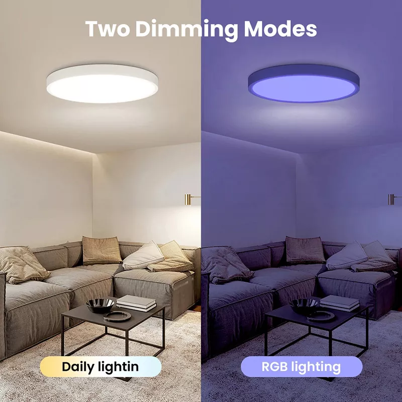 24W Tuya WiFi Smart Ceiling Lamp RGBCW Full Color Dimming APP Bluetooth Remote Voice Control Bedroom Round Mount Ceiling Light MK-1923032482-16