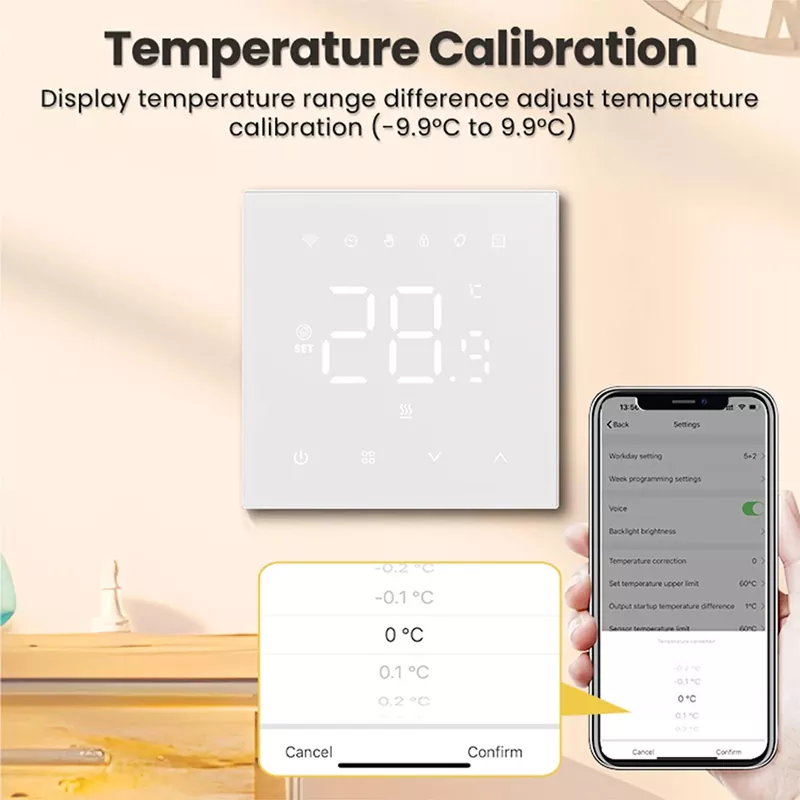 Tuya WiFi Smart Thermostat LED Digital Display Touch Screen Electric Floor Heating Water/Gas Boiler Temperature Remote Controller MK-1923032483-16