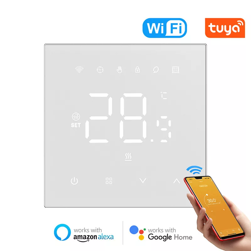 Tuya WiFi Smart Thermostat LED Digital Display Touch Screen Electric Floor Heating Water/Gas Boiler Temperature Remote Controller