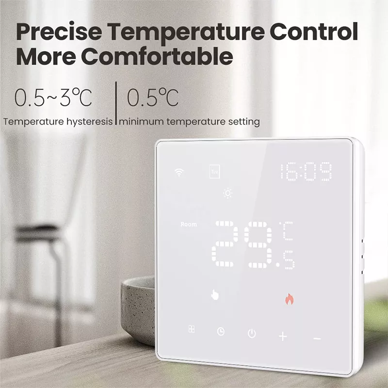 Tuya WiFi Smart Thermostat Wall Mounted HD LED Digital Display Electric Floor Heating Water/Gas Boiler Temperature Controller  MK-1923032484-09