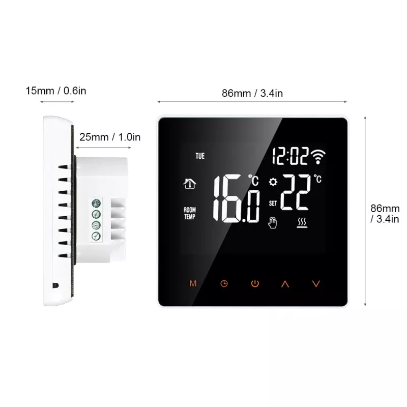 Tuya WiFi Smart LCD Touchscreen Programmable Thermostat Electric Floor Heating Water/Gas Boiler Temperature Remote Controller MK-1923032486-12