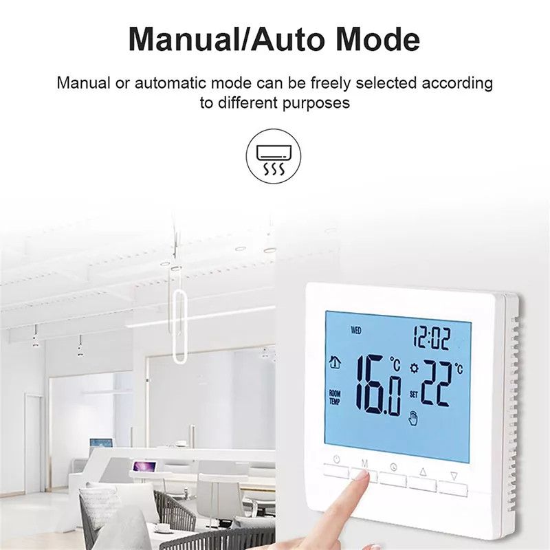 LCD Display Gas Boiler Thermostat Power By AA batteries Wall Mounted 3A Digital Weekly Programmable Room Heating Temperature Controller MK-1923032487-03