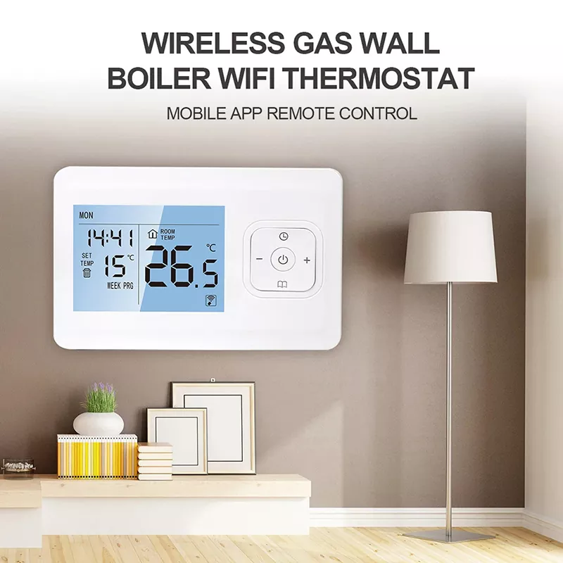 Tuya Smart Wireless Wifi Programmable Room Thermostat with RF Receiver Wall-Mounted Gas Boiler Water Heating Temperature Controller MK-1923032488-05