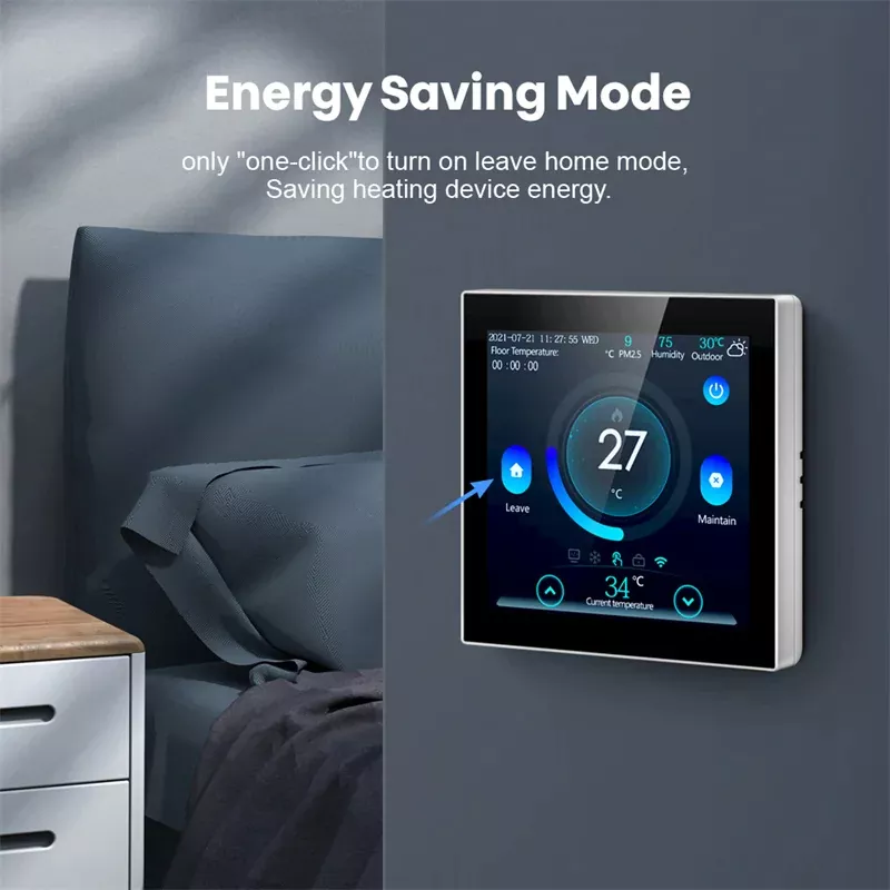 Tuya Smart WIFI LCD Color Screen Thermostat Wall-mounted Electric Floor Heating Water/Gas Boiler Temperature Remote Controller MK-1923032491-14