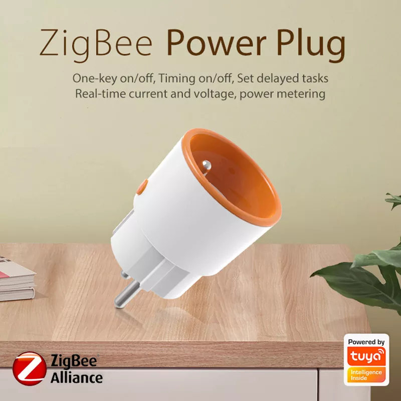 Tuya Smart Zigbee 3.0 FR Power Plug Socket 3680W Meter 16A Power Energy Monitoring Voice Control Outlet Socket MK-1923032503-01