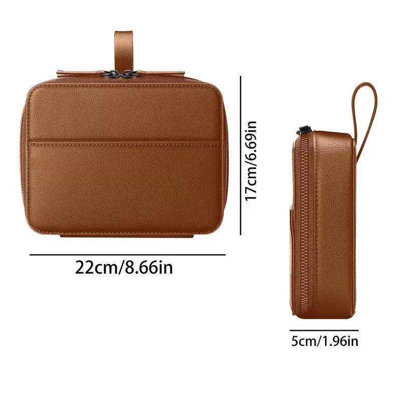 Multifunction Vegan Leather Watch Band Storage Case Watch Charging Cable Strap Organizer MK-1923032514-3