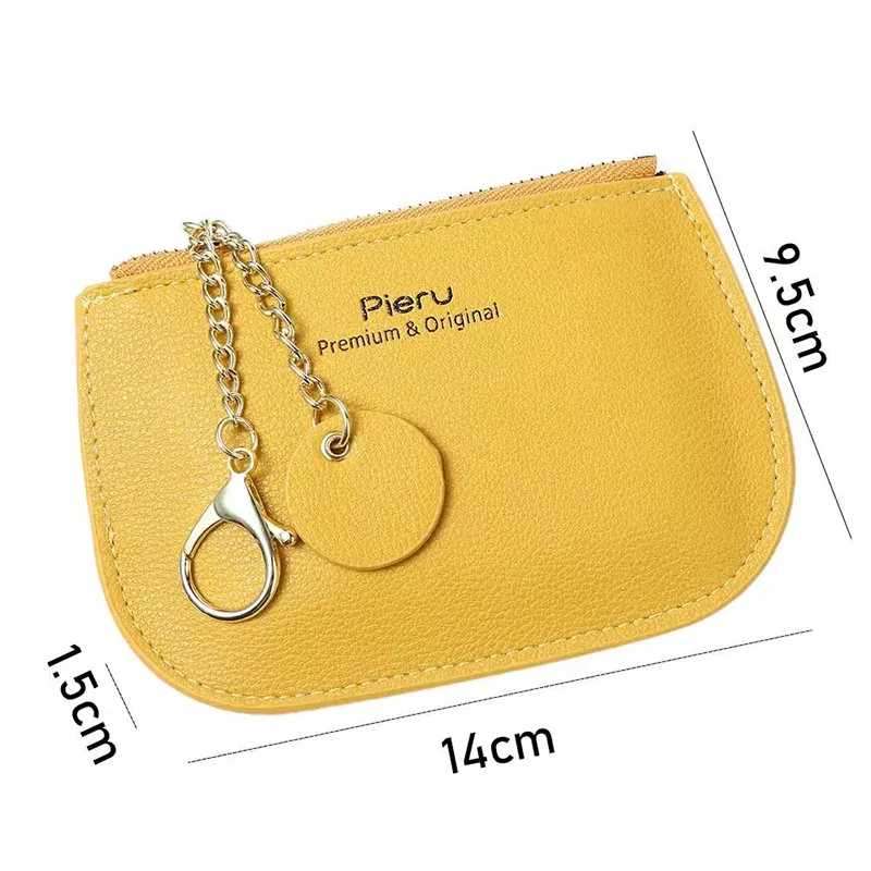 Ultra-thin PU Leather Coin Purse With Pendant Keychains Small Zipper Ladies Card Holder MK-1923032525-05