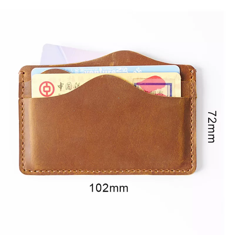 Slim Genuine Leather Card Holder Handmade Retro Crazy Horse Leather Card Wallet  MK-1923032547-01