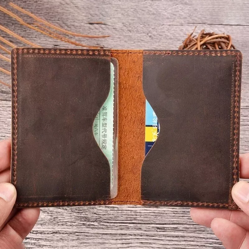Vintage Cowhide  Leather Credit Card Holder Ultra-thin Small Card Case Driving License Bag  MK-1923032549-03