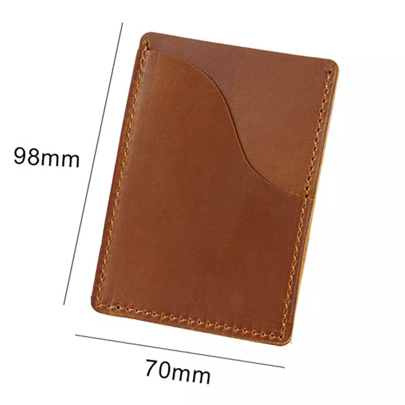 Genuine Leather Business Credit ID Card Holder Simple Crazy Horse Cowhide Leather Travel Credit Wallet MK-1923032552-03