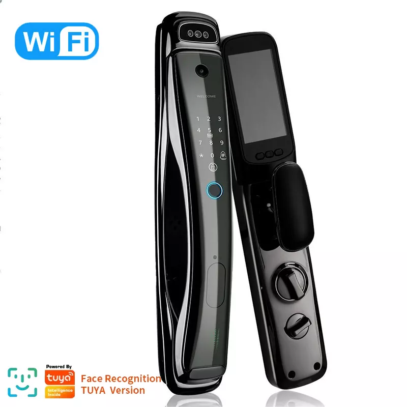 Tuya WiFi 3D Face Recognition Camera Fingerprint Multi-Function Smart Door Lock